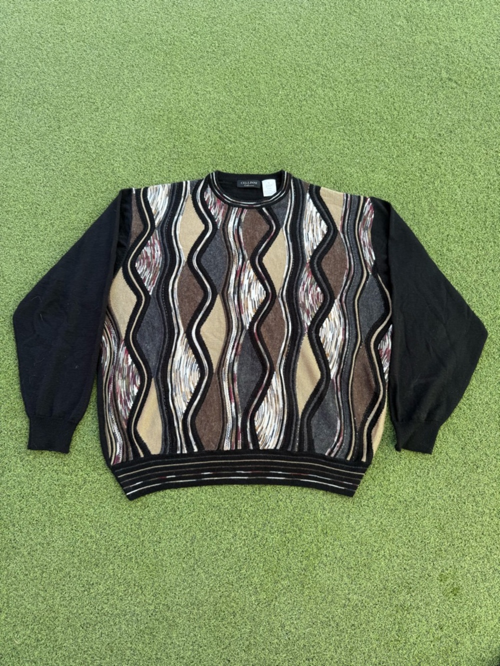 RARE VINTAGE DESIGNER MADE IN ITALY CELLINI COOGI LIKE BOHO INDIE KNIT SWEATER